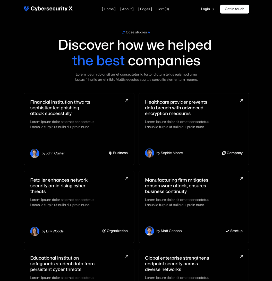 SCGSec X - Case Studies Page - Cyber Security SCGSec Security Platform
